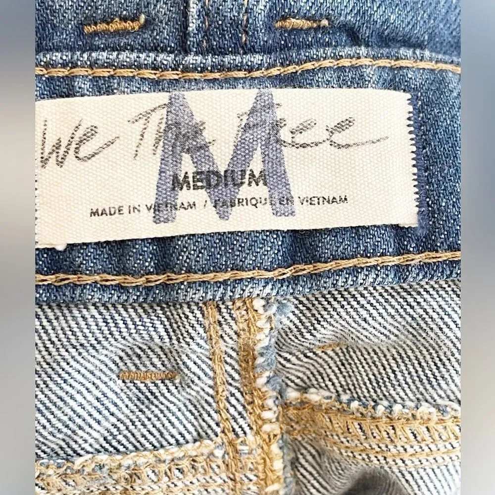 We The Free See You Sometime Livin Blue baggy Frayed Denim Jean Shorts M